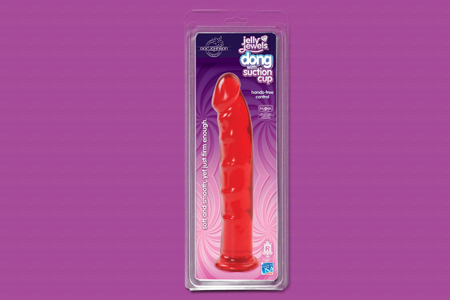 Jelly Jewel Dong with Suction Cup (ruby)
